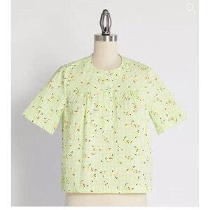 ModCloth Shirt Spring Fun in Gingham Blouse Size XL Twee Cottage Fairy Casual